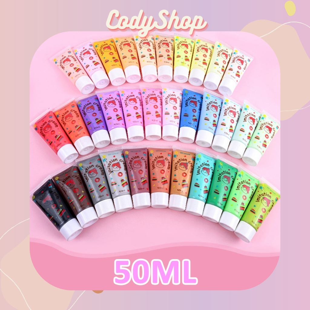 Keo kem tuýp 15ml 50g trang trí top loader ốp điện thoại khung tranh ảnh DIY tặng đầu bóp kem Codyshop