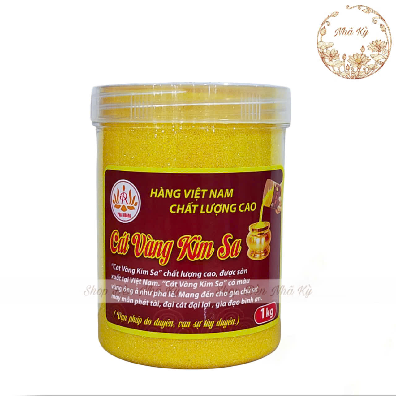 Cát Vàng Kim Sa, cát  thờ cúng ,  cát đặt lư hương hộp 1kg màu vàng