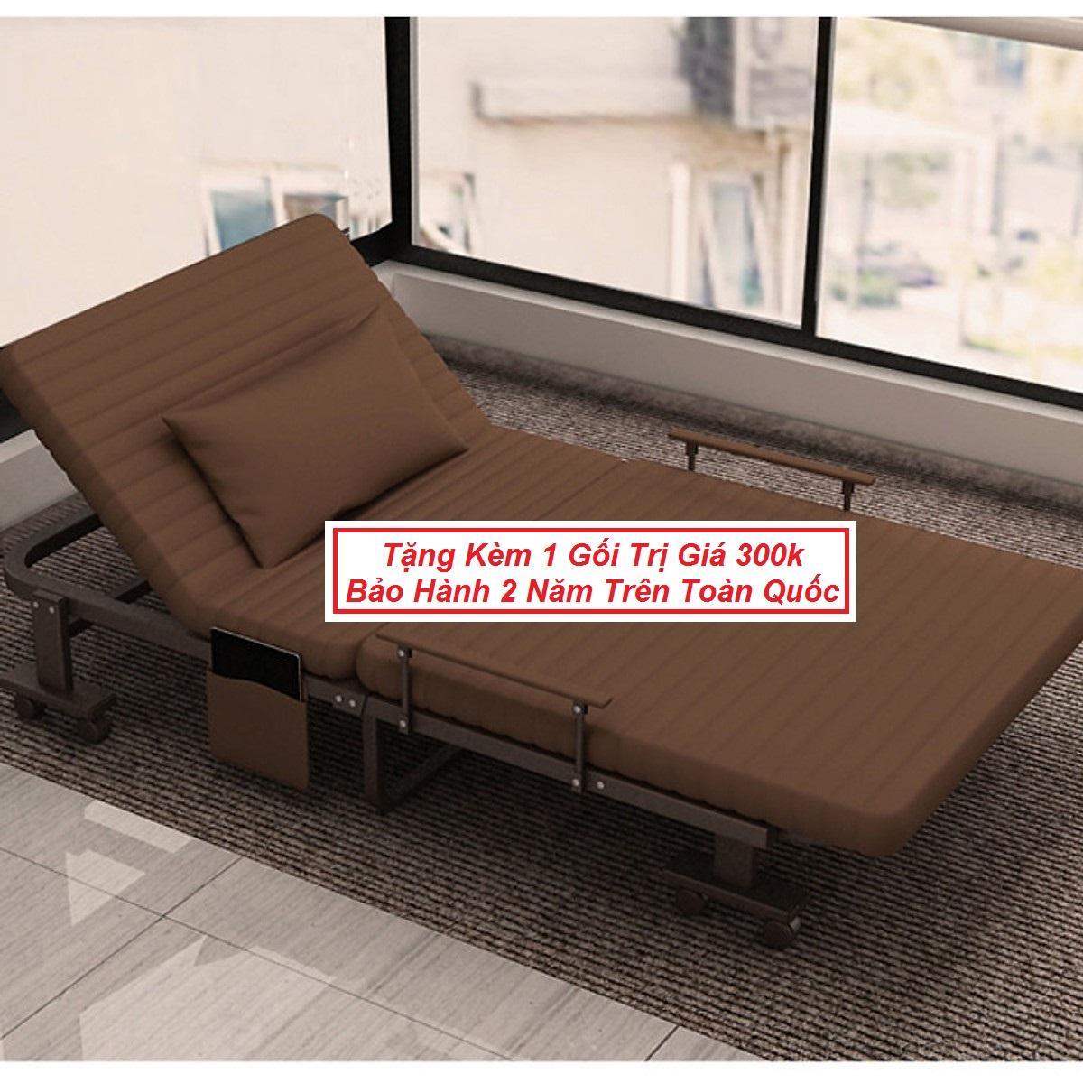 [Trả góp 0%]Ghế Sofa Giường Gấp Gọn 75cm x 195cm Khung Thép Cường Lực Bánh Xe Di Chuyển Thông Minh Đa Năng.