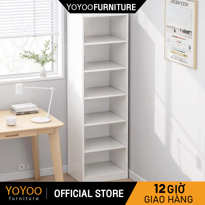 YOYOO kệ sách gỗ đa năng phòng ngủ khách tủ khe hẹp sách phong cách Bắc đa tầng nhiều công dụng