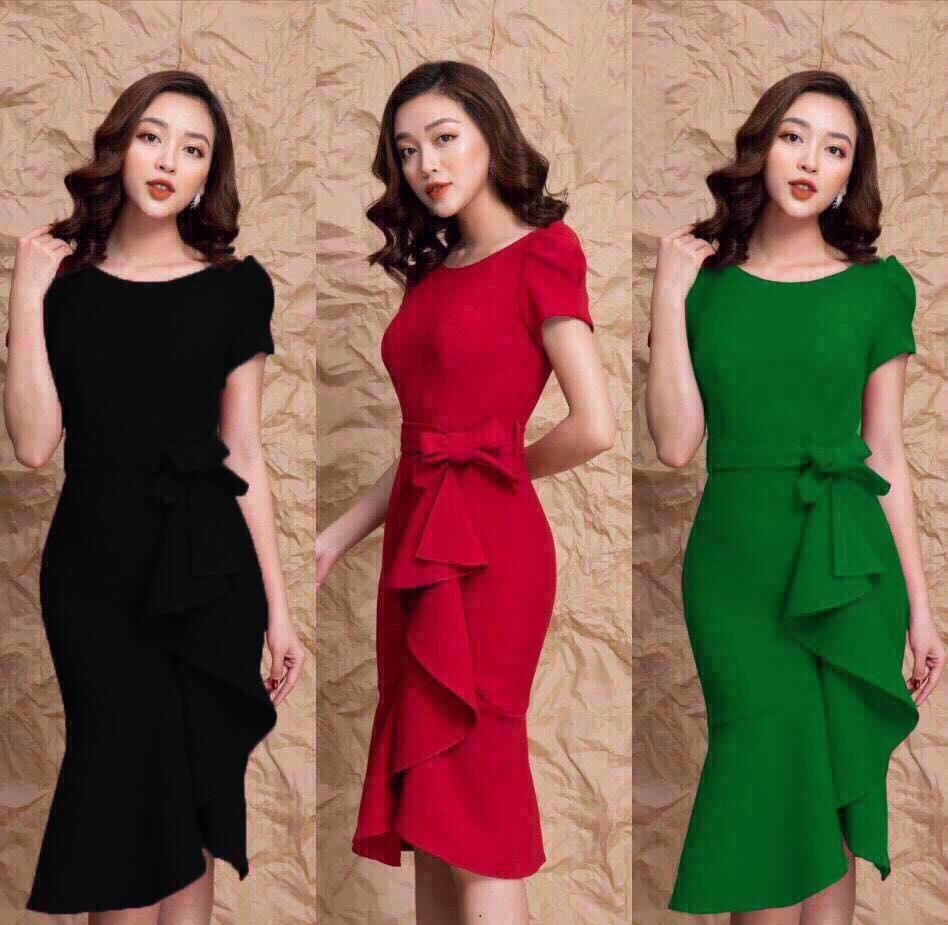 Đầm body bèo nơ sang trọng - YB19498