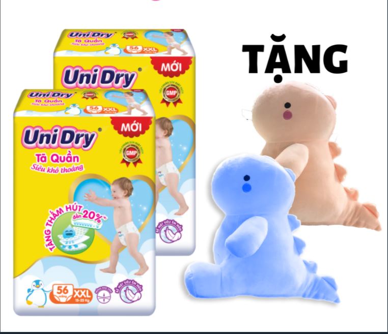 Combo 2 gói tã quần unidry siêu khô thoáng size m74 - l68 - xl62 - xxl56