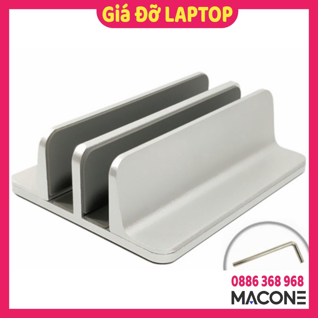 Giá đỡ kiêm đế dựng đứng Laptop Macbook máy tính bảng Ipad Surface bằng nhôm nguyên khối VINTED HC02