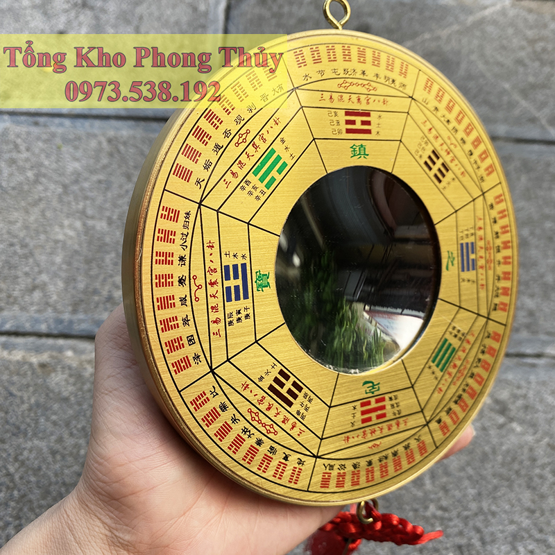 Gương Bát Quái Hậu Thiên Tròn Lõm Đồng Nguyên Chất