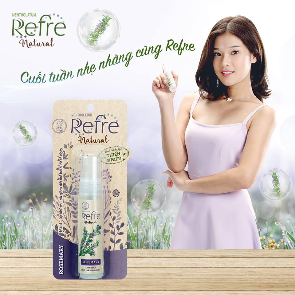 Xịt Khử Mùi Refre Natural Rosemary Hương Hương Thảo