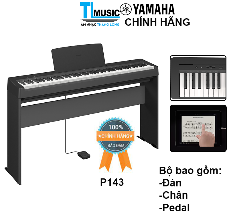Chính Hãng Đàn Piano Điện Tử 88 Phím Yamaha P143B- Digital Piano Yamaha P143