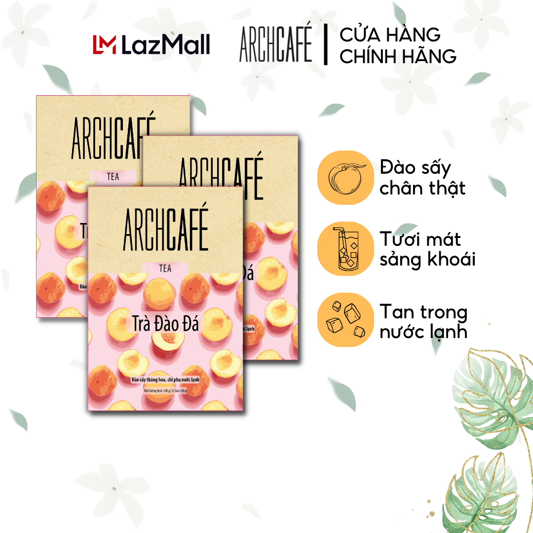 Combo 3 Trà Đào Đá - Trà trái cây hoà tan Archcafé