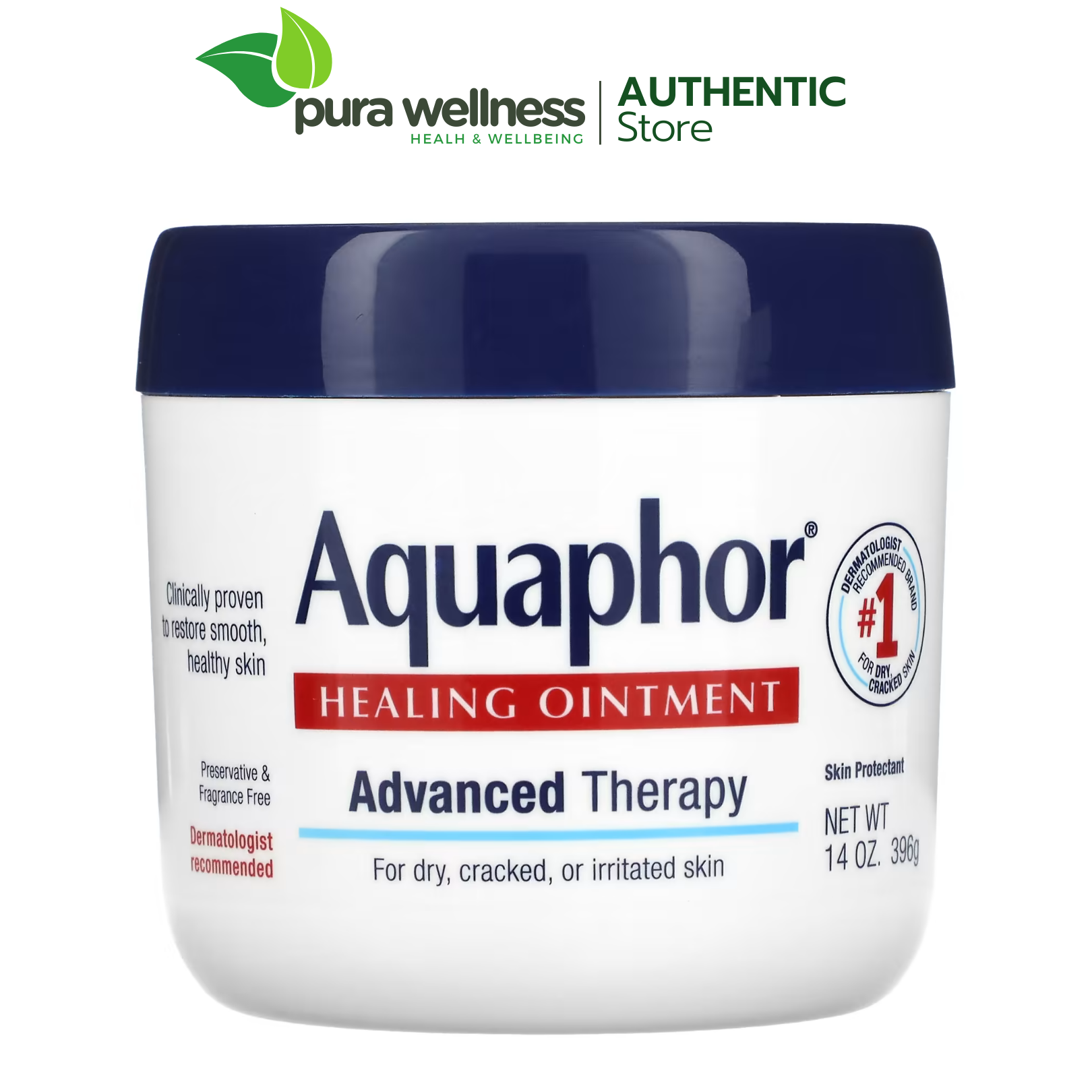 Aquaphor Healing Ointment - Kem mỡ dưỡng ẩm, bảo vệ, làm lành da khỏi nứt nẻ hũ 396g