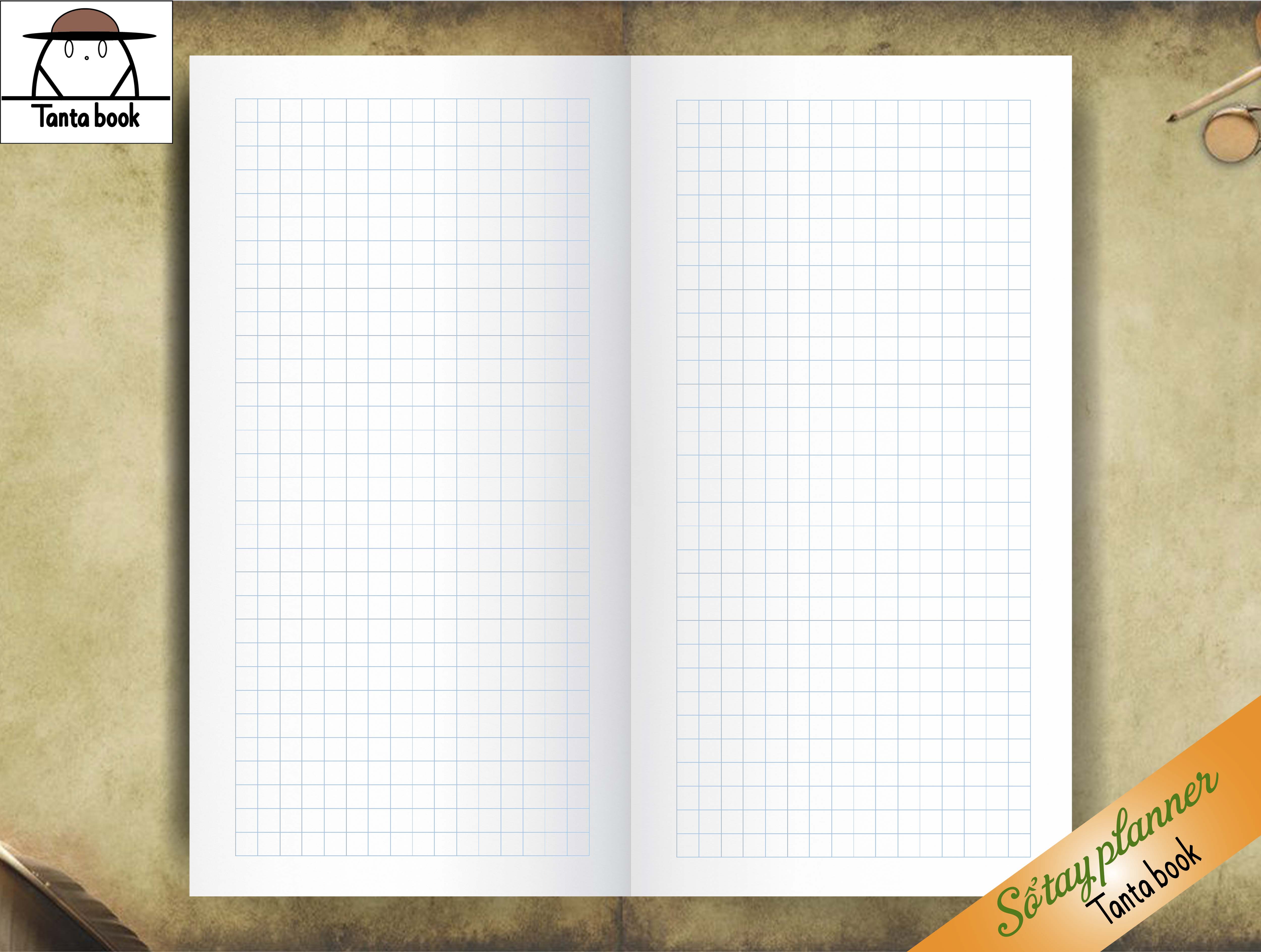 Sổ tay planer ghi chép nhật ký, lên kế hoạch ruột "ô vuông" bìa mềm 64 trang