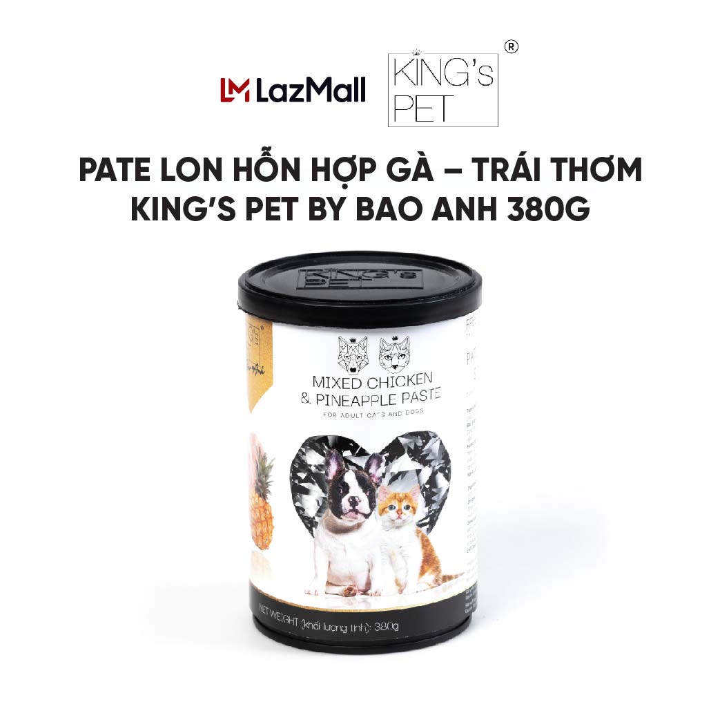 Pate lon Hỗn hợp Gà Trái thơm King s Pet by Bao Anh 380g