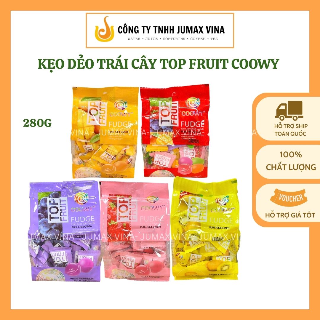[다낭 한시장 탑젤리 망고 오리지날] [HCM] BAO BÌ MỚI Kẹo dẻo trái cây Coowy TOP FRUIT COOWY
