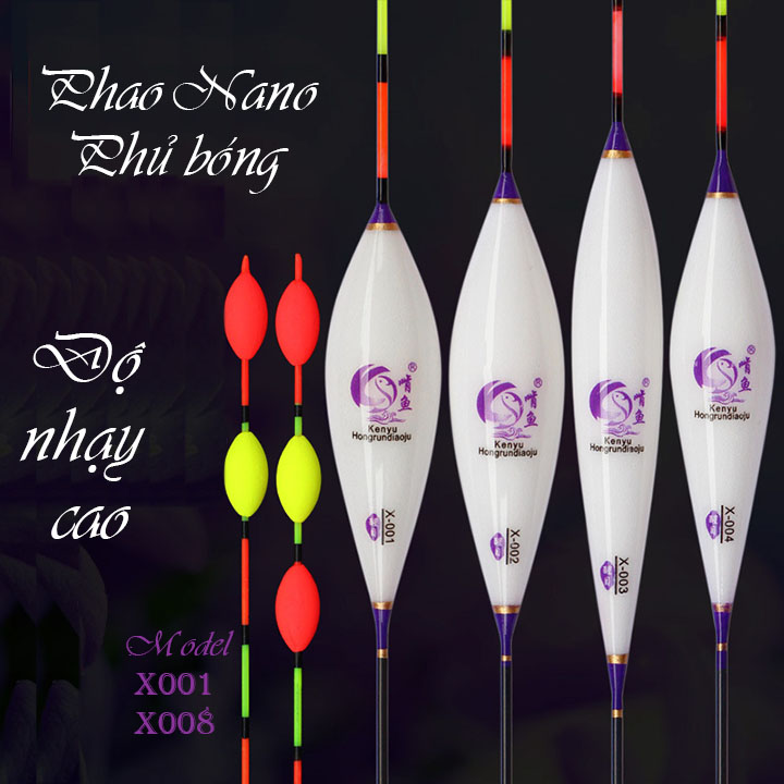Phao câu cá NaNo - Phao Câu Đài  X001-X008 8 cỡ đầy đủ thông số PK-2