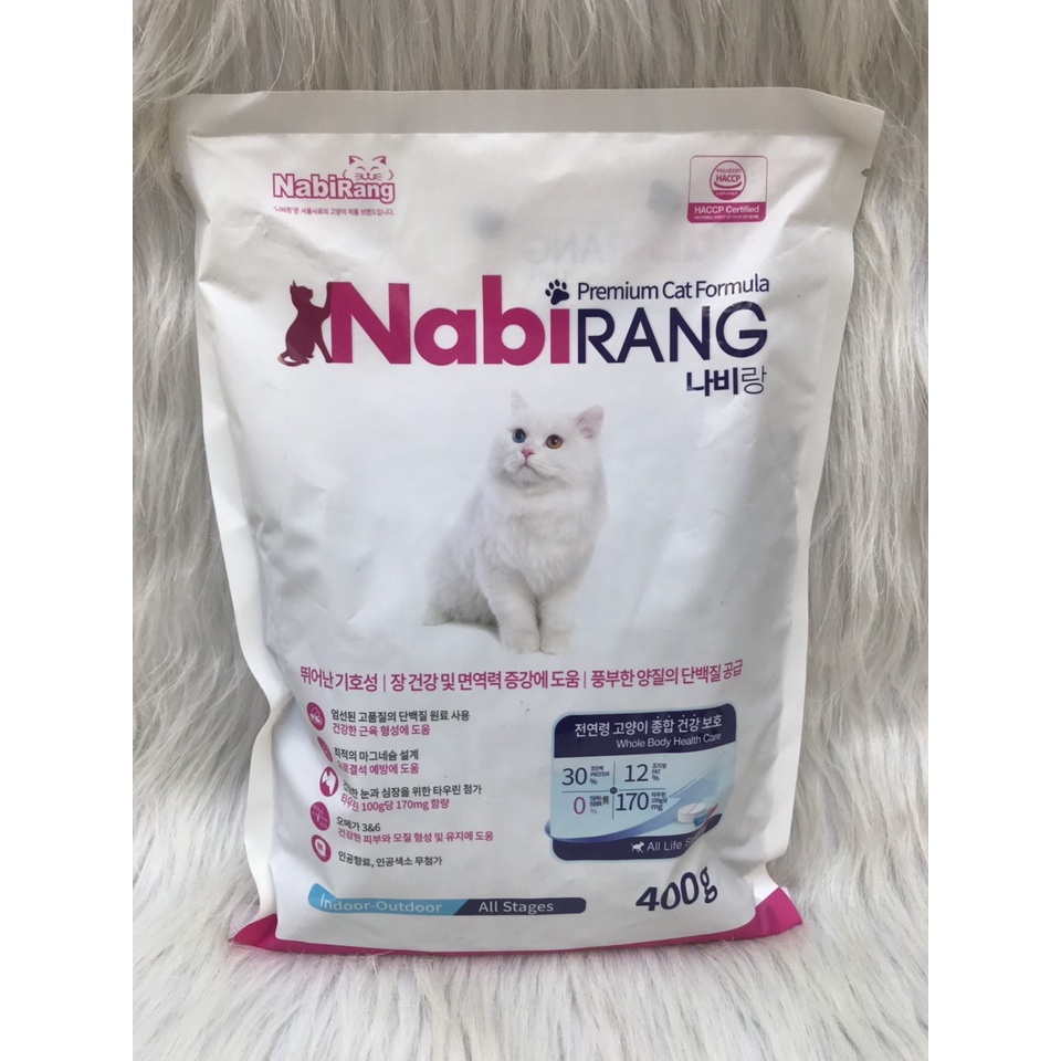Thức ăn hạt khô cho mèo mọi lứa tuổi Nabirang túi 400g