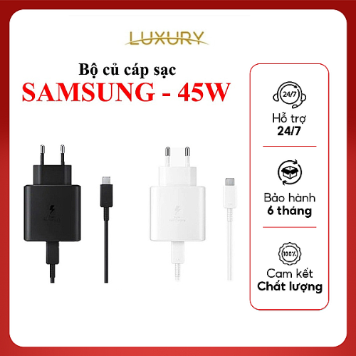 Bộ sạc nhanh samsung pd 45w . củ cáp sạc nhanh samsung note 10 plus/s20 ultra plus 5g/note 20/note 20 ultra 5.0 . bảo hành chính hãng
