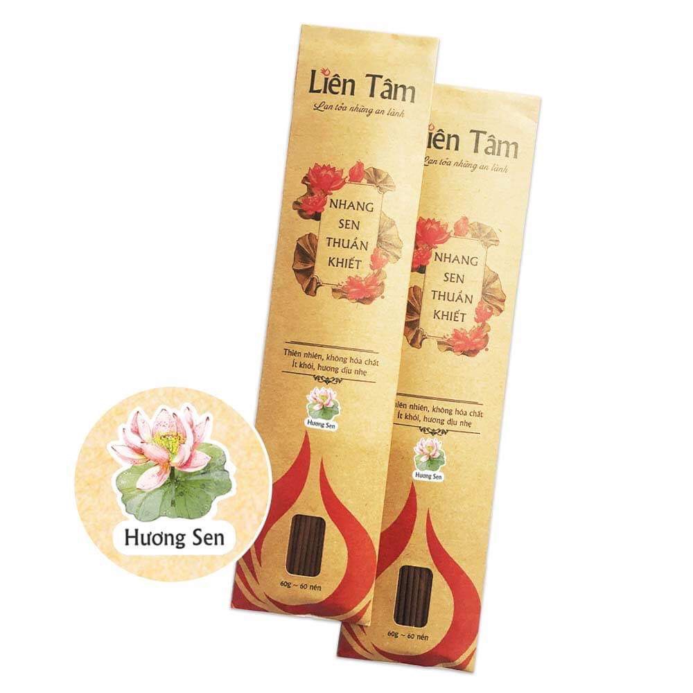 NHANG SẠCH LÀM TỪ SEN LIÊN TÂM 30cm - TÉP 60 CÂY HƯƠNG SEN NGUYÊN BẢN HOẶC HƯƠNG TRÀM THANH TỊNH