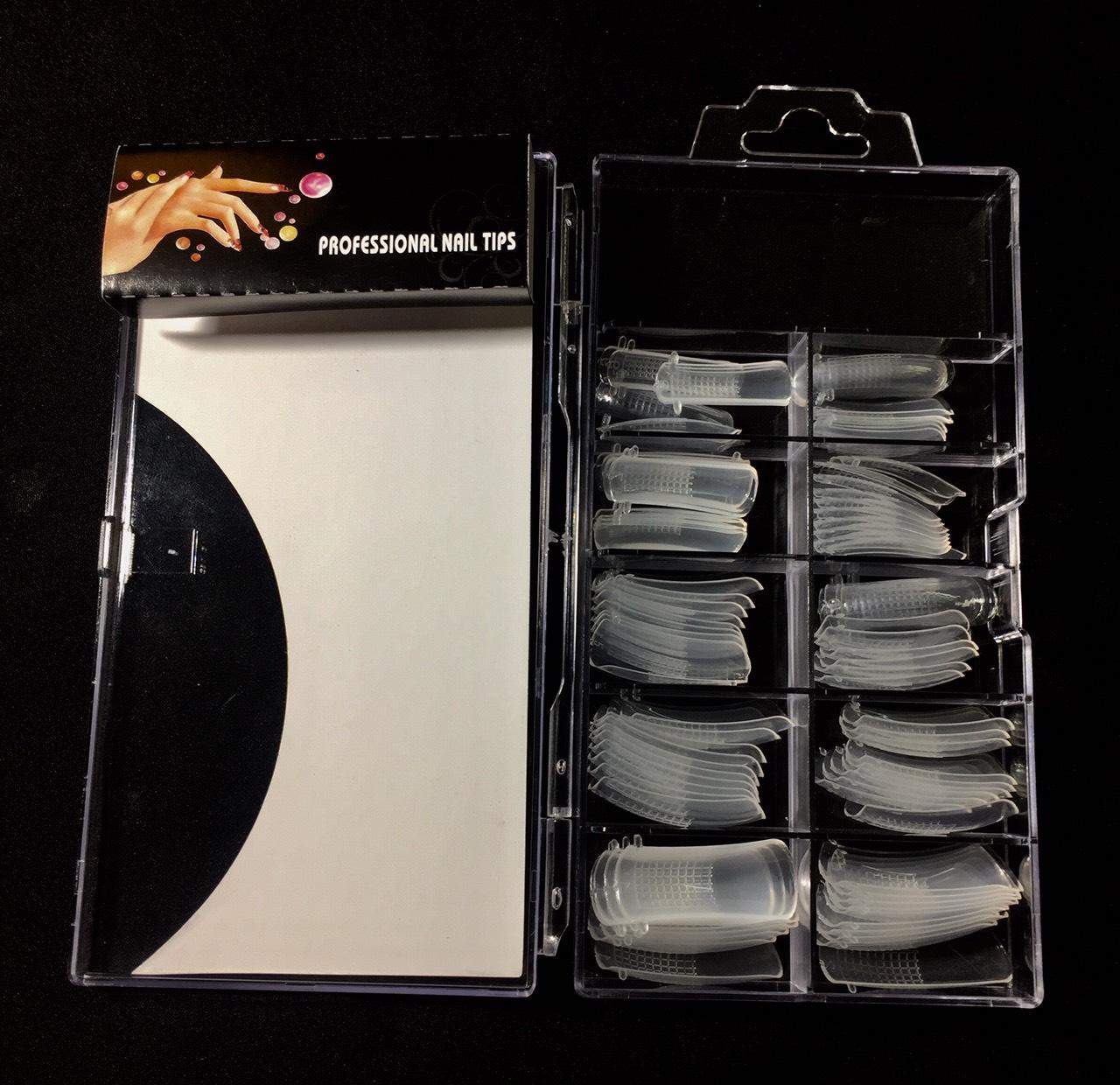 Móng tay giả - Móng úp gel gôm có tai hộp 100 móng màu trong dùng cho đắp gel gôm trang  trí móng hnanil