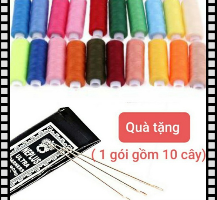 Combo 20 cuộn chỉ màu tốt tặng 10 cây kim tay