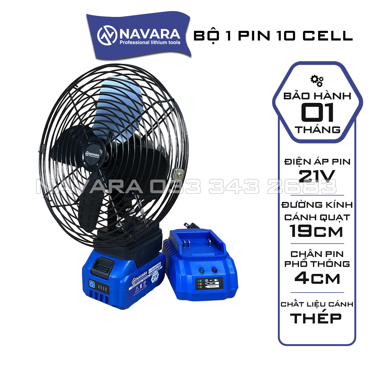 Quạt chạy pin NAVARA dùng chung chân pin phổ thông 4cm, Nhỏ gọn rất mát, Có bán thân quạt