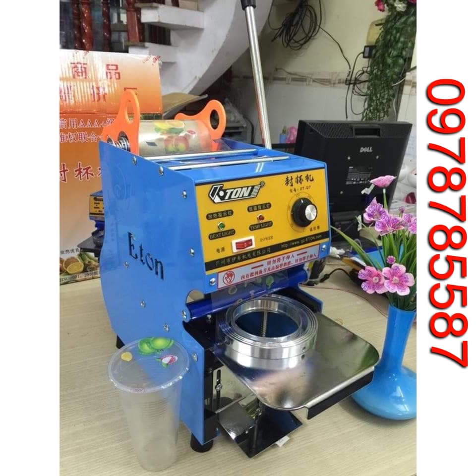 Tặng keo 1500 ly +  Máy dán miệng ly 500ml-700ml ETON-D1-D7