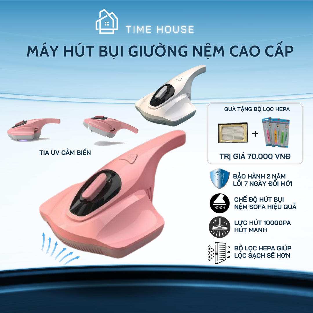 Máy hút bụi giường, máy hút bụi gia đình chăn màn, sofa, nệm, chiếu xạ UV diệt khuẩn xung quanh ngôi nhà của bạn Bảo hành 2 năm lỗi đổi mới trong 7 ngày
