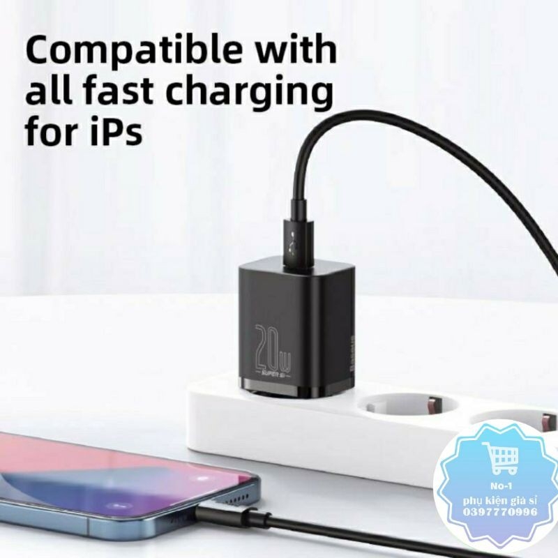 Củ sạc baseus si qc 3.0 20w hỗ trợ sạc nhanh type c pd cho ip 12 pro max | 12 | 11 pro max | 11