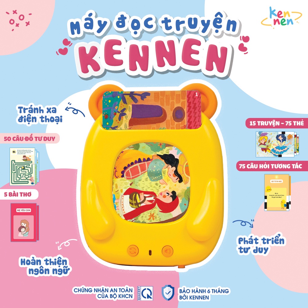 Máy đọc truyện Kennen- Máy đọc thẻ truyện tranh tư duy bảo hành 6 tháng - tặng 1 tranh ghép 2D