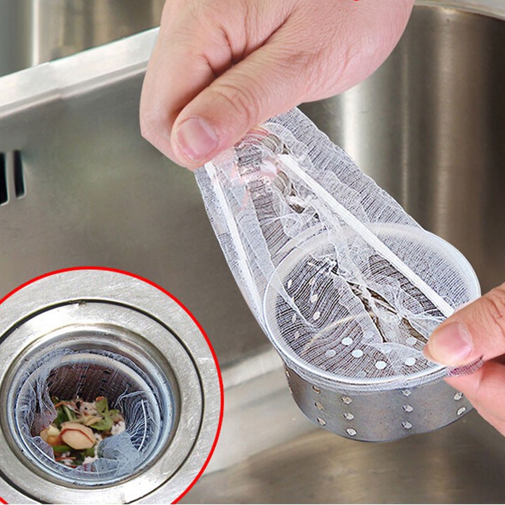 Túi lọc rác bồn rửa chén bát thiết kế kiểu lưới siêu dai đầu có chun co giãn chống tắc nghẽn ống