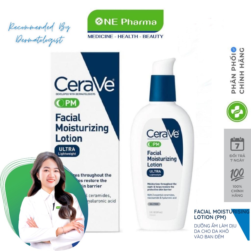  Kem dưỡng da ban đêm Cerave PM Facial Moisturizing Lotion 89ml 