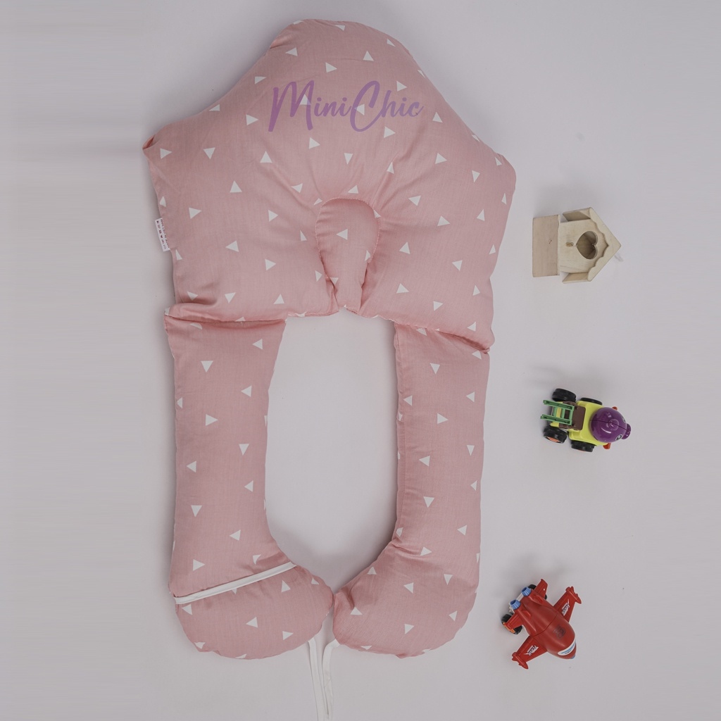 Gối chữ u cho bé chống méo đầu chống giật mình gối ôm cho bé sơ sinh ngủ ngon CareKids