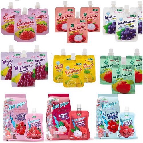 Nước thạch trái cây hiệu Jele Beautie Thái Lan gói 125/150g