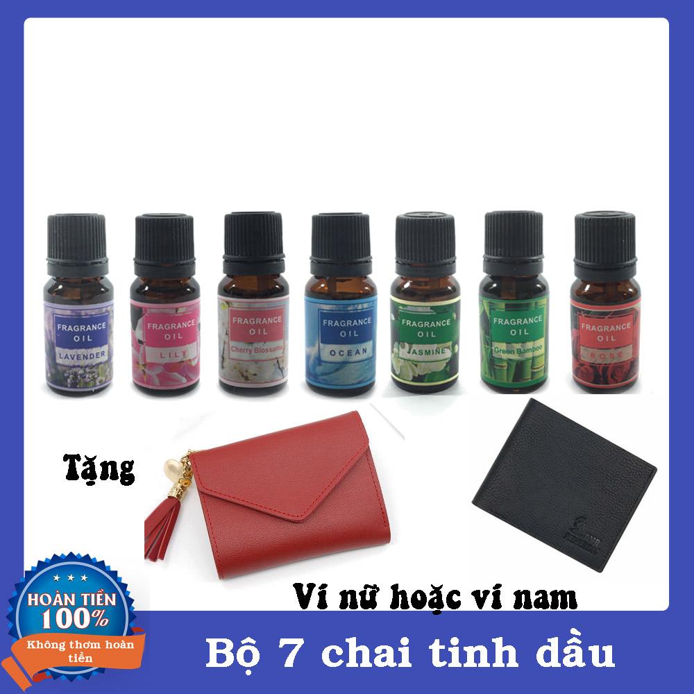 Bộ 7 chai tinh dầu (Lavender, hoa hồng, sả chanh .....)