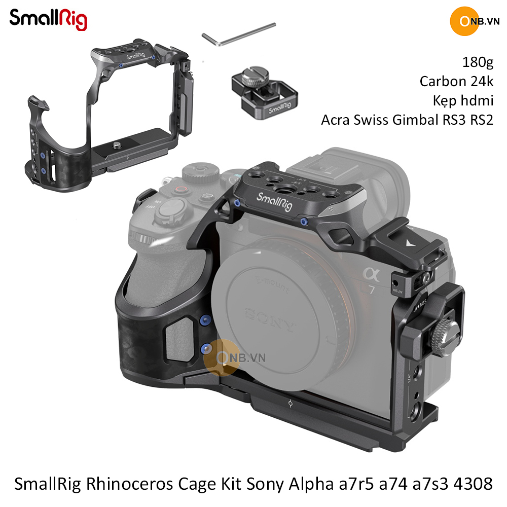 Smallrig rhinoceros cage kit sony alpha a7r5 a74 a7s3 a7r4 4308