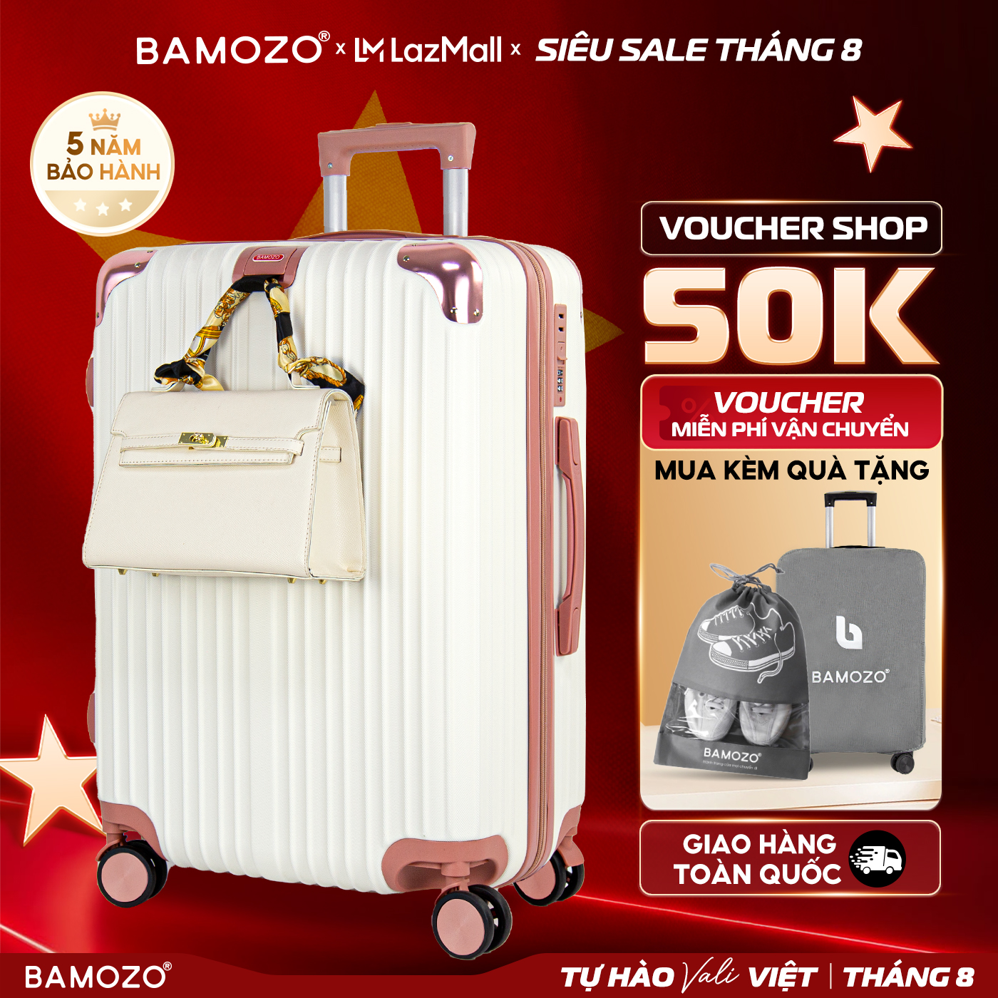  Vali du lịch Bamozo 8809 bọc nhôm 4 góc size 20 24 28 inch Vali kéo Cao cấp ngăn chứa đồ rộng thời trang BẢO HÀNH LỖI 1 ĐỔI 1 