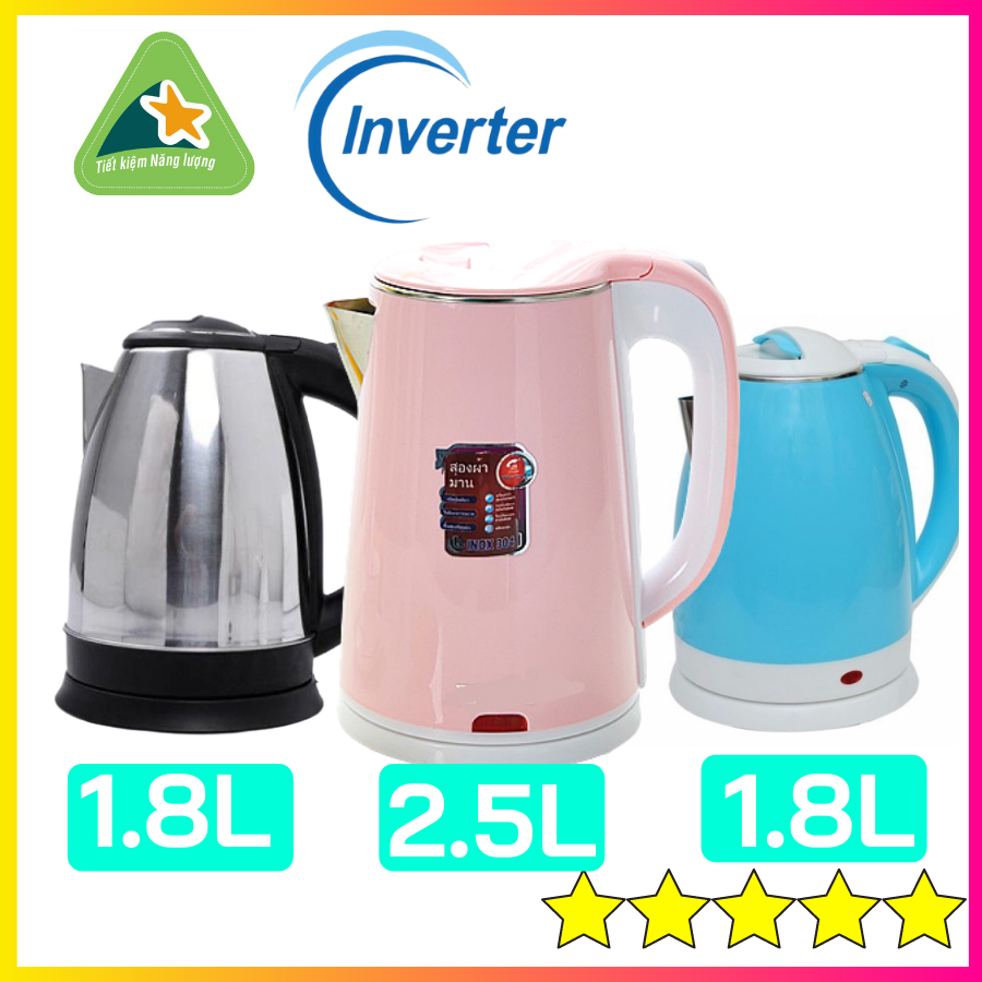 Ấm Siêu Tốc 2 Lớp JipLai Thái Lan - Ấm Đun Nước Cực Nhanh Và Sang Trọng, Cách Nhiệt Cách Điện An Toàn