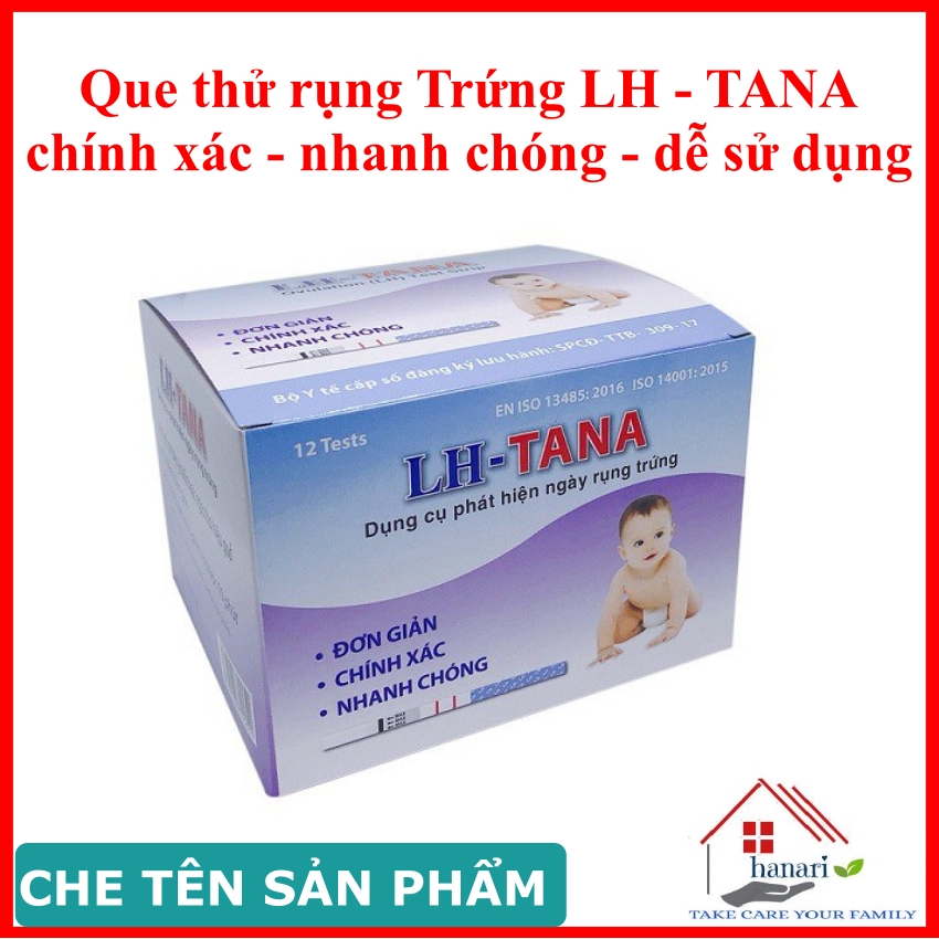 Que thử rụng trứng LH-TANA  - hộp 12 que, cho kết quả nhanh, an toàn dễ sử dụng