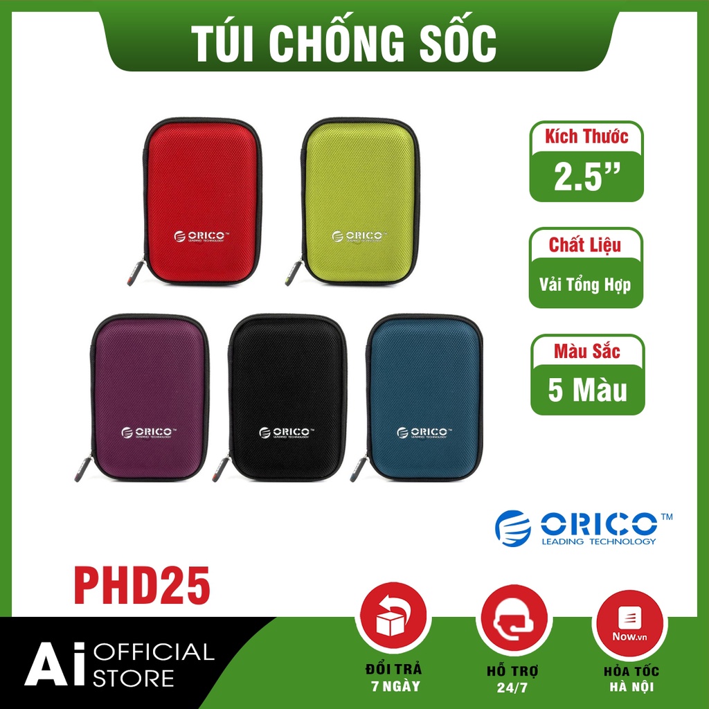 Túi chống sốc bảo vệ ổ cứng ssd/hdd 2,5" thương hiệu orico/gloway