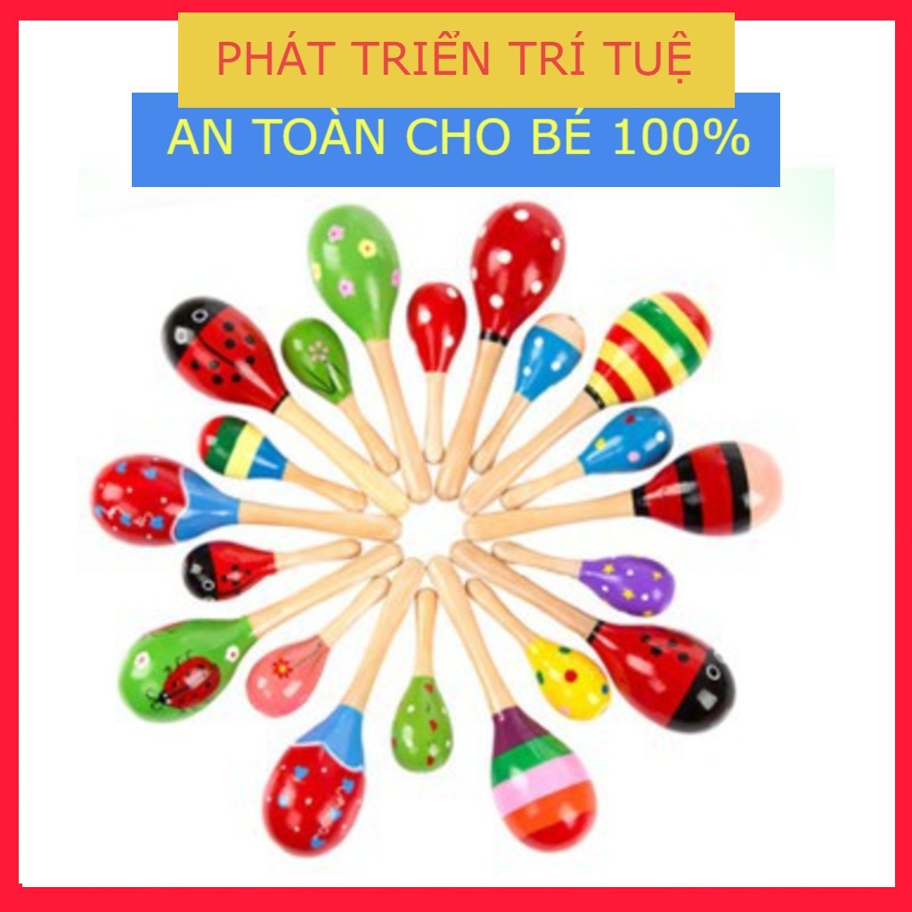 Lục lạc gỗ đầu tròn cho bé