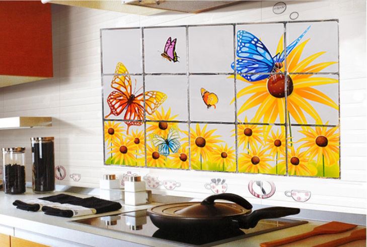 Miếng Giấy Dán Nhà Bếp Cách Nhiệt Chống Dầu Mỡ - Decal Dán Bếp (75x45cm)
