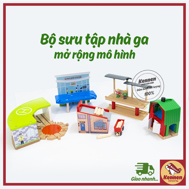 Đồ chơi mô hình xe lửa thomas chi tiết nhà ga cao cấp