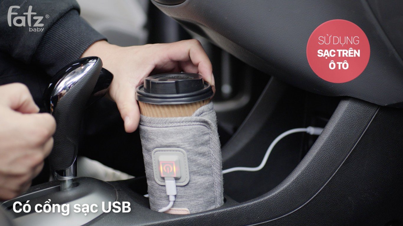 Túi hâm sữa, ủ bình sữa cầm tay, túi hâm sữa di động Fatzbaby ổ cắm USB tiện lợi bảo hành 12 tháng