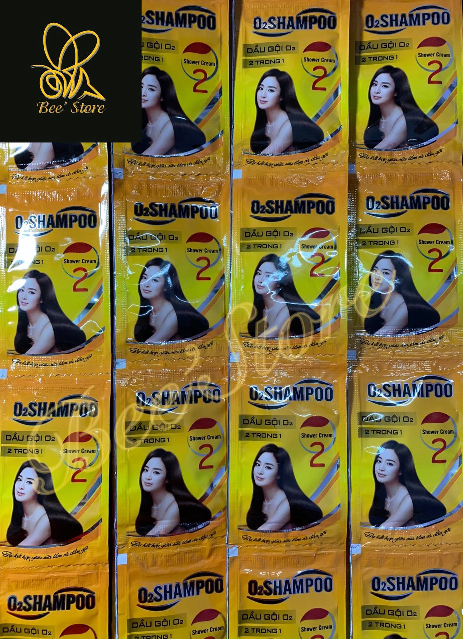 100 gói dầu gội o2 6.5ml dùng cho nhà nghỉ khách sạn