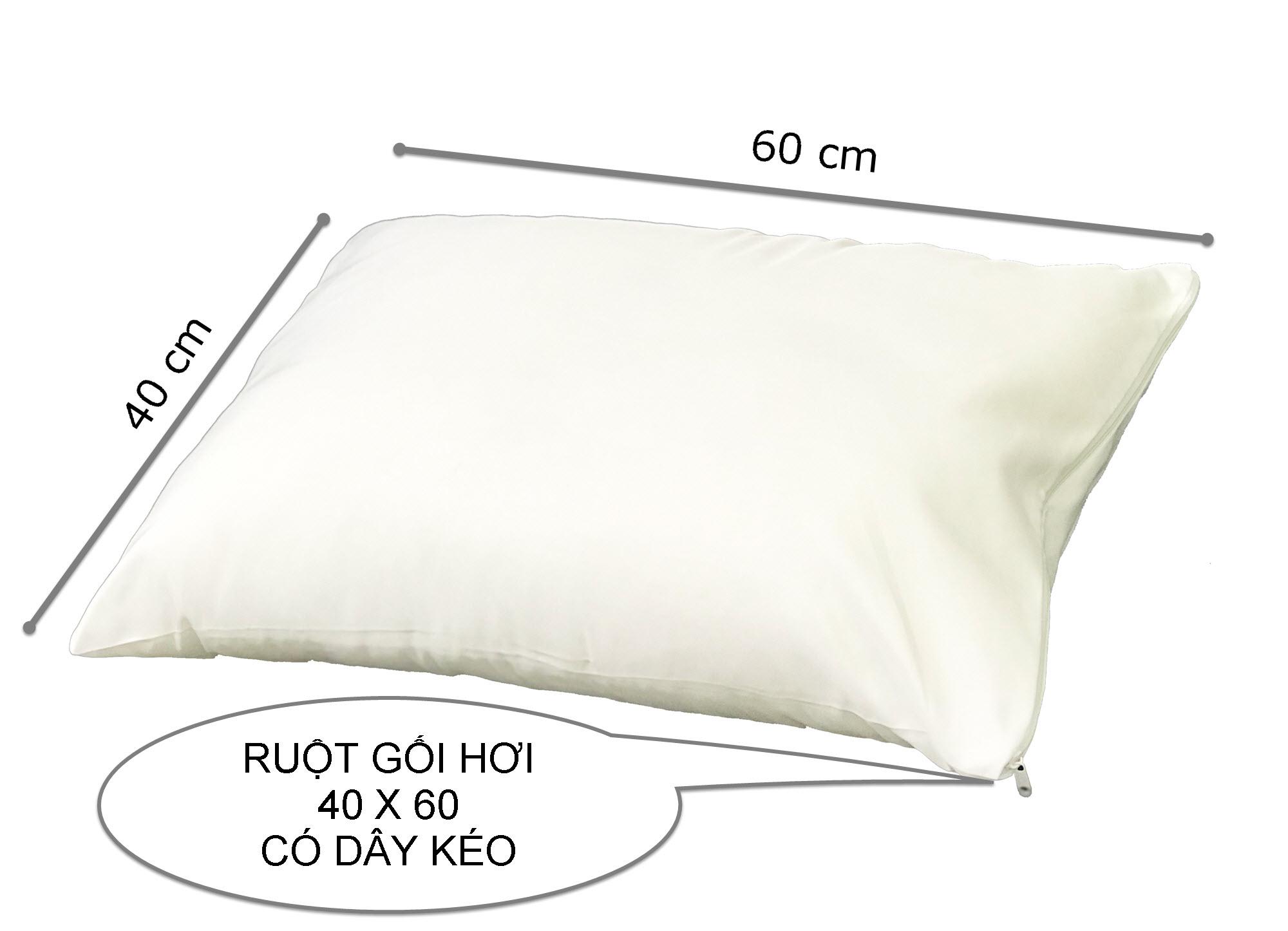 Ruột gối hơi Cao Cấp 40x60cm - Có dây kéo Giặt được Gòn, gối ngủ, goi ngu, goi hoi