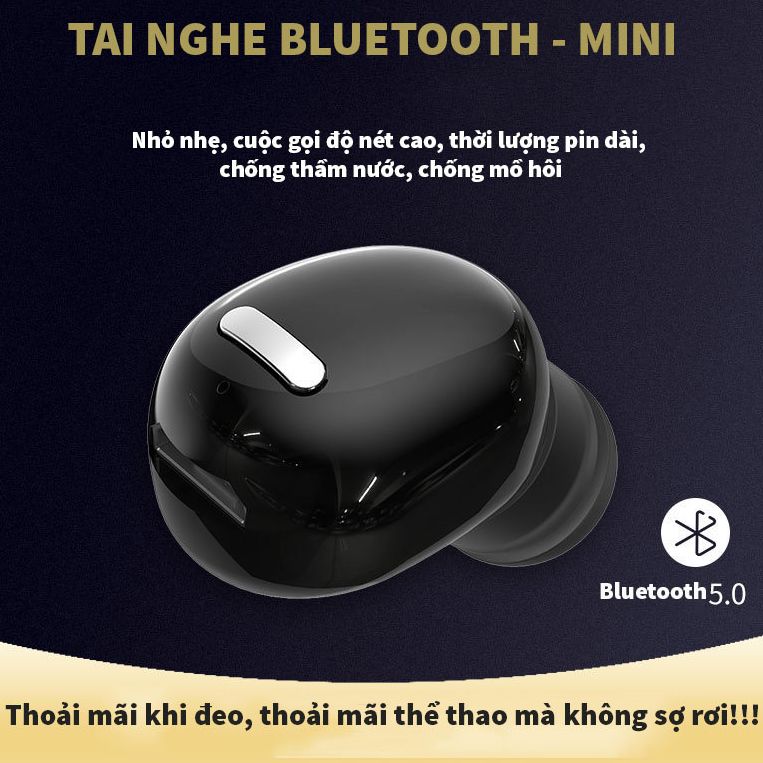 Tai nghe bluetooth XT-5 mini 5.0 tai nghe không dây tai nghe stereo thể thao tai nghe đơn tai nghe siêu nhỏ thể thao