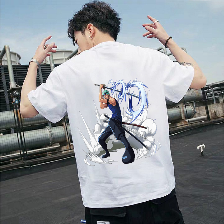 Áo thun cặp nam nữ in hình One Piece ZORO Phái đơn kiếm - Áo phông local brand