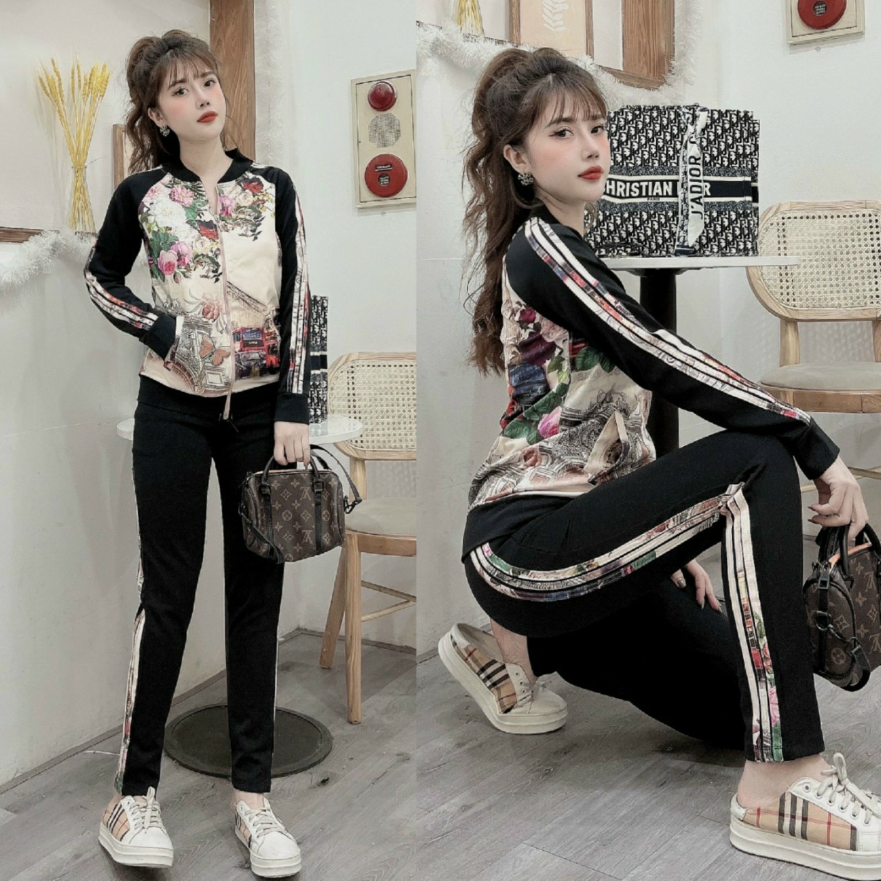 Set áo khoác và quần dài in họa tiết 3D sắc nét sịn sò