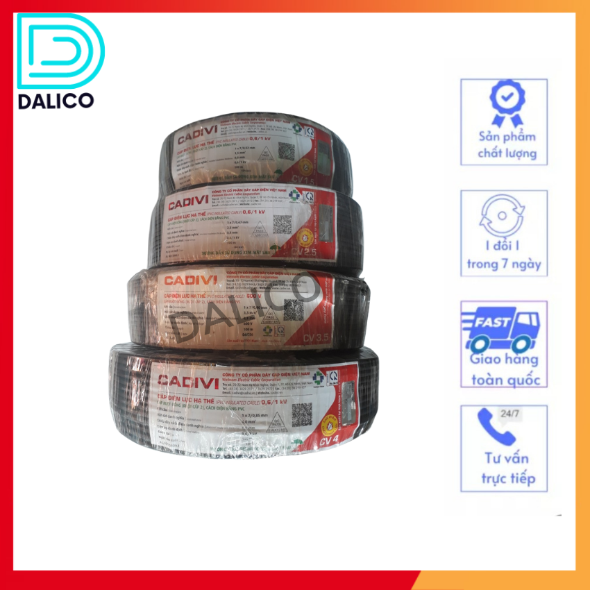 Dây đơn 1.5/ 2.5/3.5/ 4.0 màu đen .