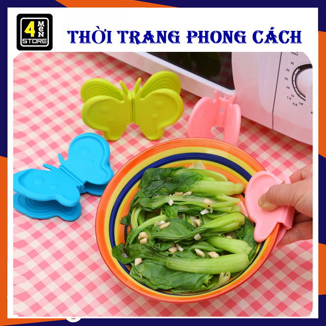 ⚡ giá sỉ ⚡ sét 2 miếng cao su nhắc nồi hình bướm - dụng cụ nhắc nồi - tiện dụng