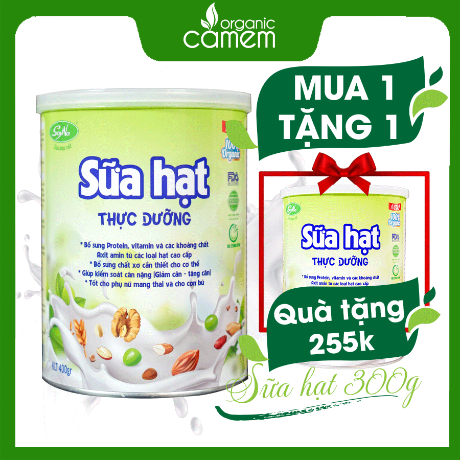 MUA 1 TẶNG 1 - Sữa hạt thực dưỡng Soyna - Sữa Soyna dành cho mọi đối tượng - Sữa Hạt bổ sung canxi cho người già, trẻ nhỏ, mẹ bầu