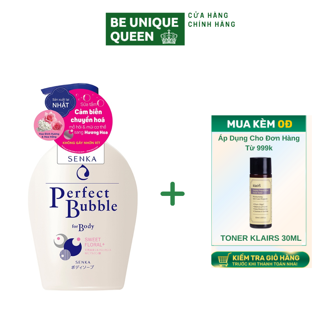 Sữa Tắm Nước Hoa Dưỡng Ẩm Hương Hoa Hồng & Đinh Hương Senka Perfect Bubble for Body Sweet Floral + 500ml