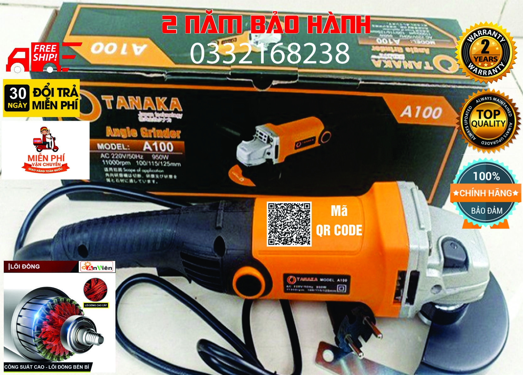 Máy mài góc máy cắt cầm tay nakata 950w thái lan